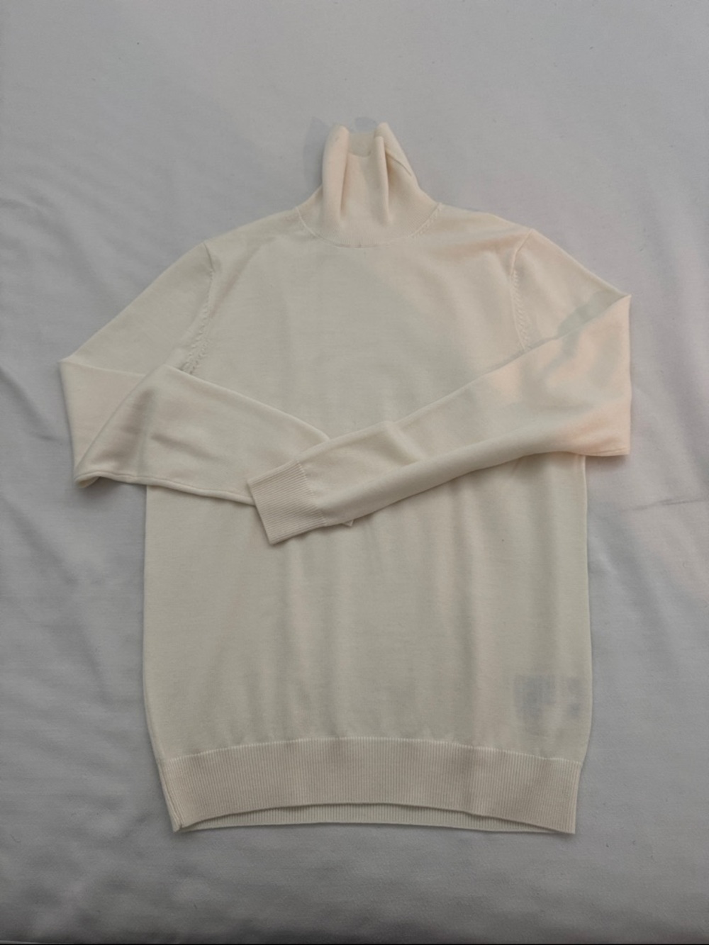Suit Supply Men's Cream Turtleneck Knit Sweater